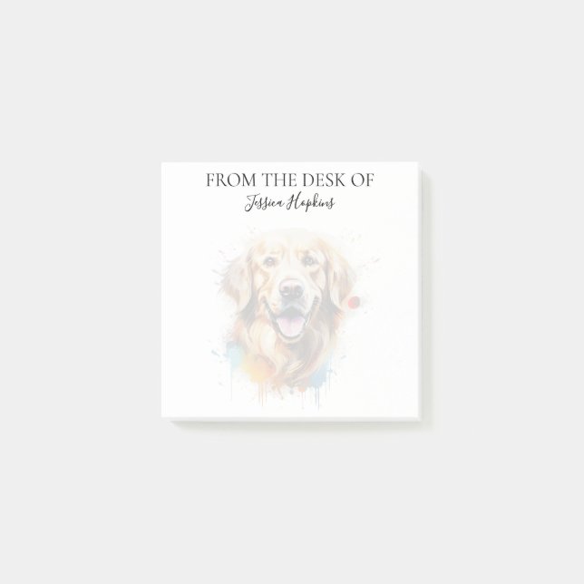 Golden Retriever Lover Monogrammed Dog Post-it Notes (Front)