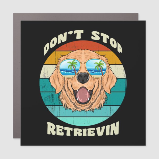 Golden Retriever Lovers Gift Idea Car Magnet (Front)