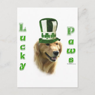 Golden Retriever Lucky Paws Postcard