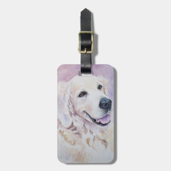 Golden Retriever Luggage Tag by watercoloring at Zazzle