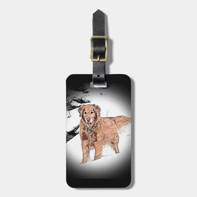Golden Retriever Luggage Tag (Front Vertical)
