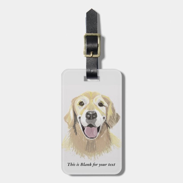 Golden Retriever Luggage Tag (Front Vertical)
