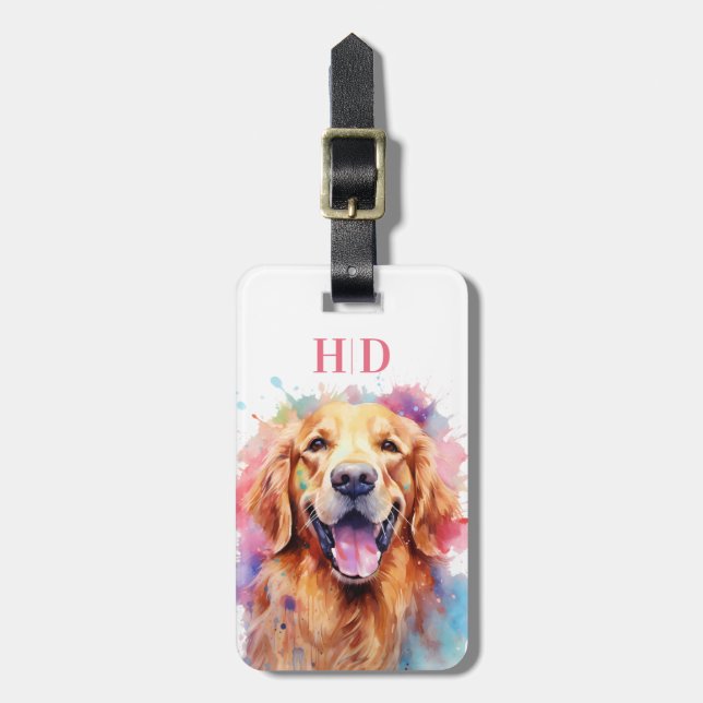 Golden Retriever Luggage Tag (Front Vertical)