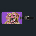 Golden Retriever Luggage Tag<br><div class="desc">Custom designed golden retriever luggage tag created by artist Rachel Victoria.</div>