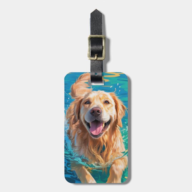 Golden Retriever Luggage Tag (Front Vertical)
