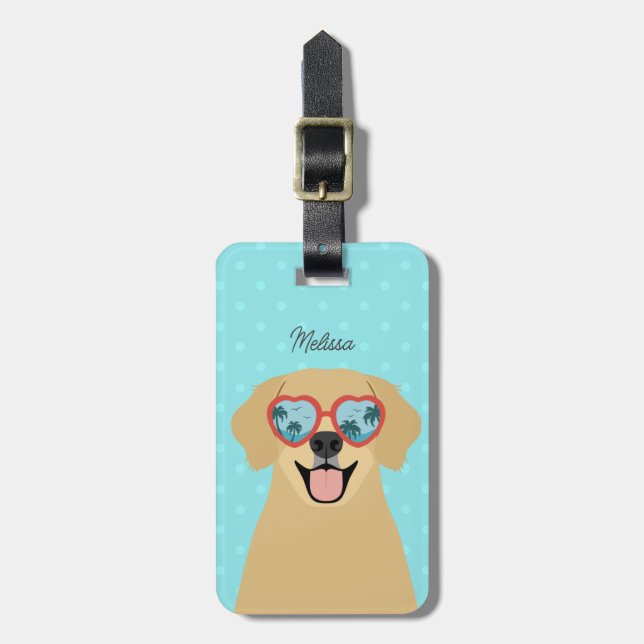 Golden Retriever Luggage Tags (Front Vertical)