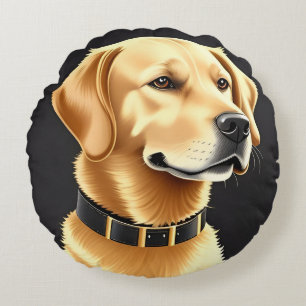 Golden Retriever Luxury Pet Lover Gift, Stylish Round Pillow