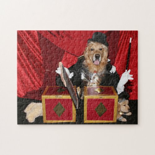 Golden Retriever Magic Show Jigsaw Puzzle