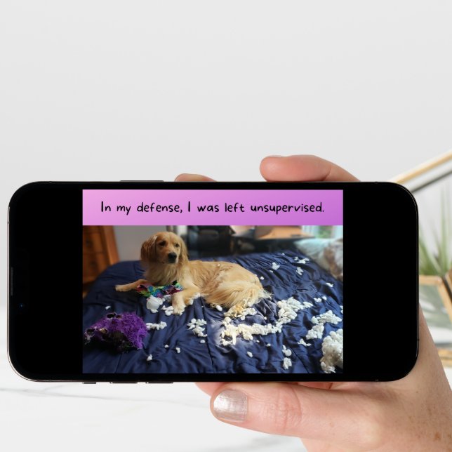 Golden Retriever Makes a Mess Funny Birthday Card (Front Digital)