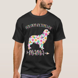 Golden Retriever Mama Floral Dog Mom Mothers Day T-Shirt