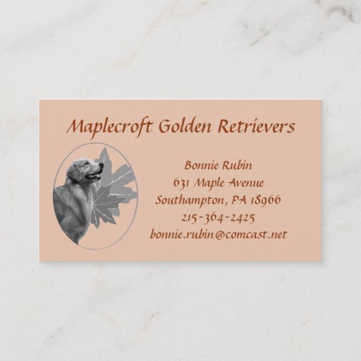 Customizable Golden Retriever Maplecroft Business Card 2