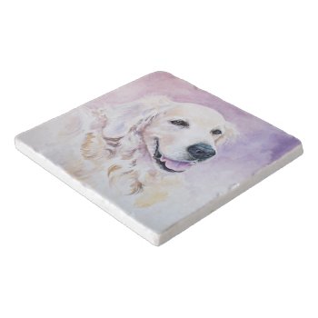 Golden Retriever Marble Stone Trivets by FantasyCandy at Zazzle