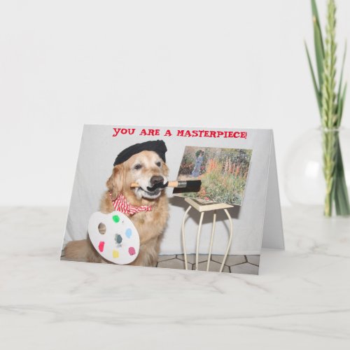 Golden Retriever Masterpiece Artist Birthday Card