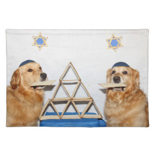 Golden Retriever Matzo Fun Passover Cloth Placemat