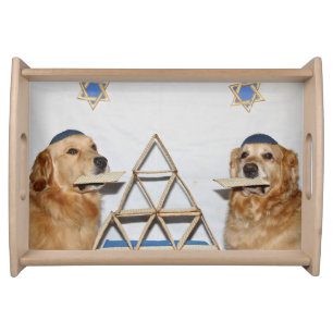 Golden Retriever Matzo Fun Passover Serving Tray