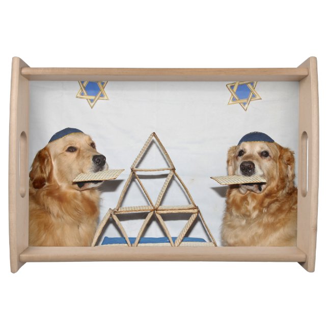 Golden Retriever Matzo Fun Passover Serving Tray (Front)