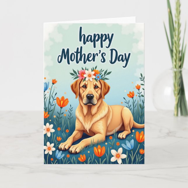 Golden Retriever Meadow Card (Front)