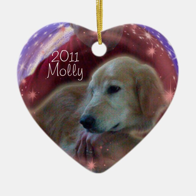 GOLDEN RETRIEVER MEMORIAL CHRISTMAS ORNAMENT (Front)