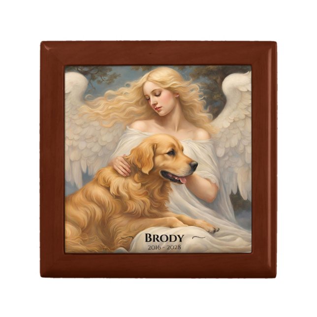 Golden Retriever Memorial Keepsake  Gift Box (Front)