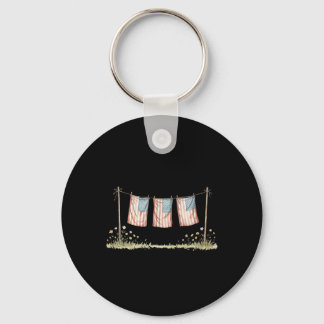 Golden Retriever merica Shirt Patriotic Puppy 4th Keychain