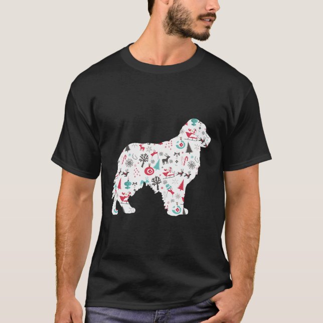 Golden Retriever Merry Christmas Pajama  Men Women T-Shirt (Front)
