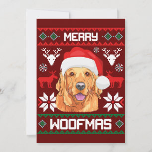 Golden Retriever Merry Woofmas Sweatshirt Dog Invitation