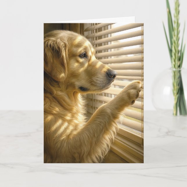 Golden Retriever Missing You Card (Front)