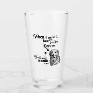 Golden Retriever modern art cute dog breed slogan Glass