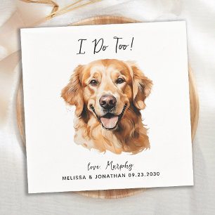 Golden Retriever Modern Dog Wedding Cocktail Napkins