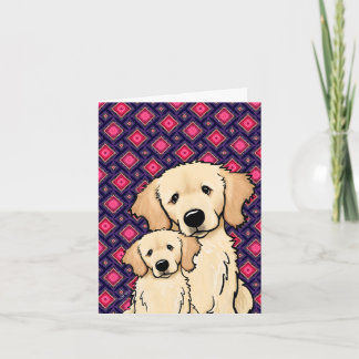 Golden Retriever Mom and Puppy Card