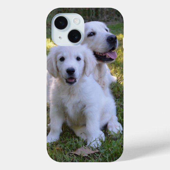 Golden Retriever Mom and Puppy Case-Mate iPhone Case (Back)