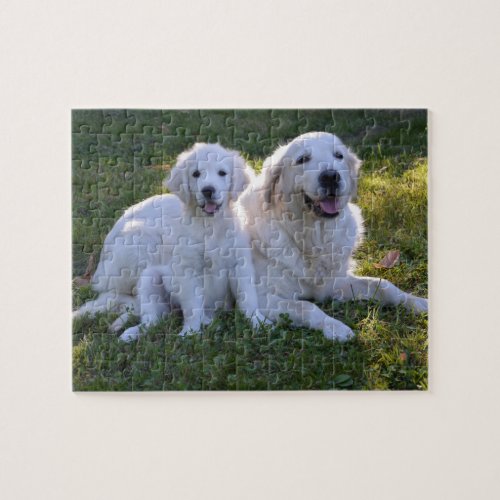 Golden Retriever Mom and Puppy Jigsaw Puzzle