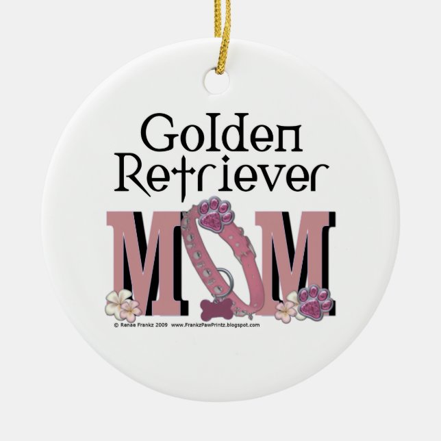 Golden Retriever MOM Ceramic Ornament (Front)