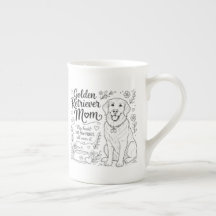 Golden Retriever Mom Dog Lover Line Art