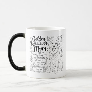 Golden Retriever Mom Dog Lover Line Art Color Morph Mug