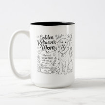 Golden Retriever Mom Dog Lover Line Art