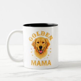 Golden Retriever Mom dog lover pet lover womens Two-Tone Coffee Mug