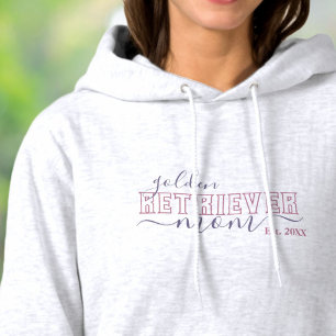 Golden Retriever Mom Est Year Pink Purple Hoodie