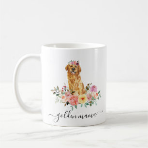 Golden Retriever Mom Floral  Coffee Mug