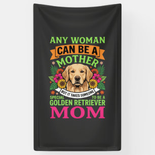 Golden Retriever Mom Floral Dog Lover Banner