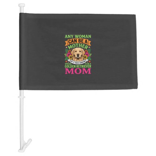 Golden Retriever Mom Floral Dog Lover Car Flag