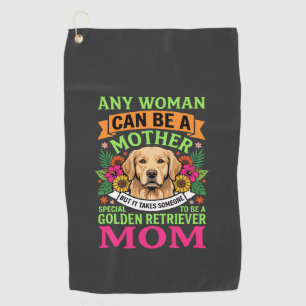 Golden Retriever Mom Floral Dog Lover Golf Towel