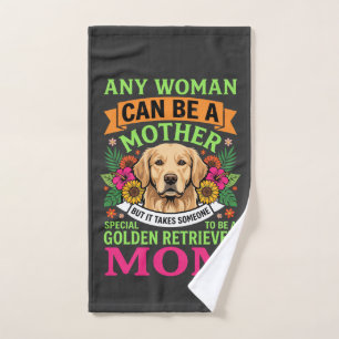 Golden Retriever Mom Floral Dog Lover Hand Towel