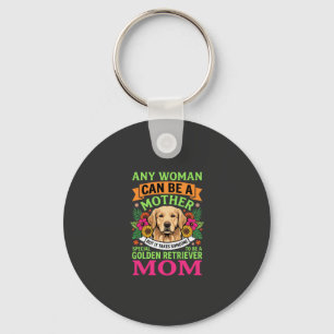 Golden Retriever Mom Floral Dog Lover Keychain