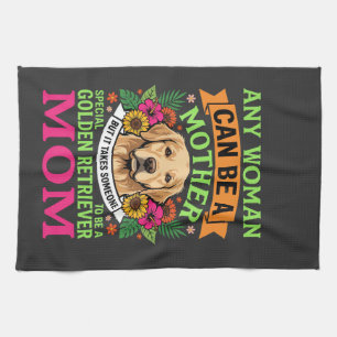 Golden Retriever Mom Floral Dog Lover Kitchen Towel