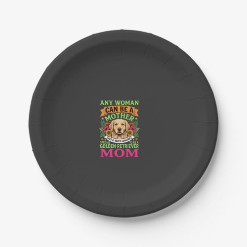 Golden Retriever Mom Floral Dog Lover Paper Plates