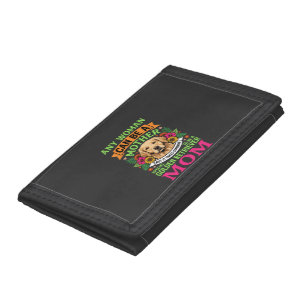 Golden Retriever Mom Floral Dog Lover Tri-fold Wallet