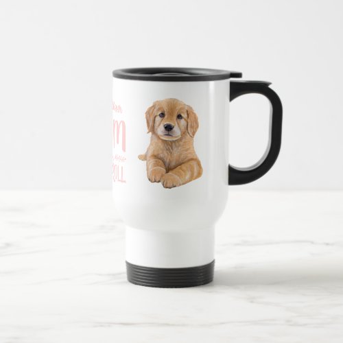 Golden Retriever Mom Gift Watercolor Puppy Dog   Travel Mug