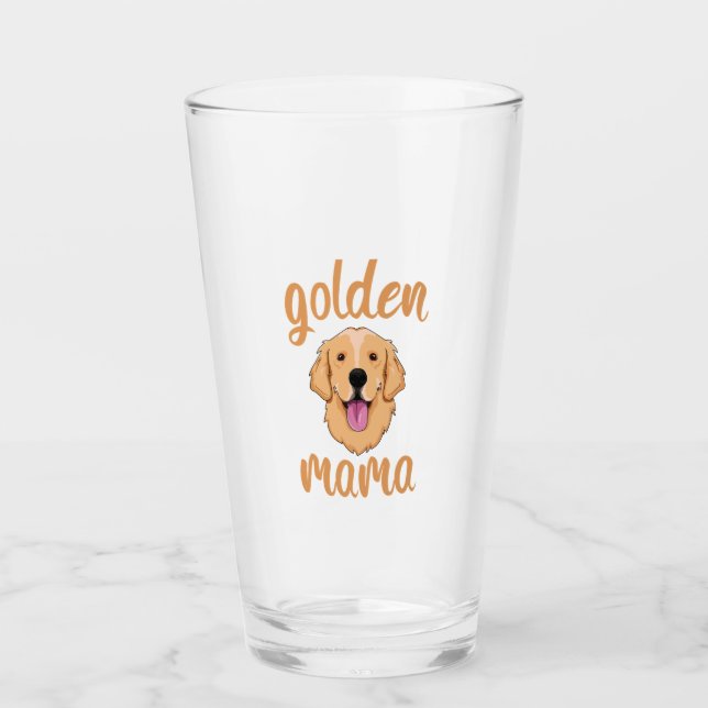 Golden Retriever Mom  Glass (Front)