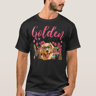 Golden Retriever Mom Glasses Leopard Floral Dog Mo T-Shirt